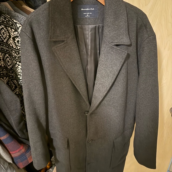 Abercrombie & Fitch Dark Gray Wool Coat